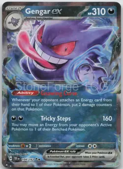 Gengar ex 104/162 Double Rare Temporal Forces Pokemon NM/M - Image 1