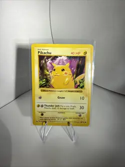 Pokemon TCG Pikachu (Red Cheeks) 058/102 Base Set Shadowless Basic Common HP/MP - Image 1