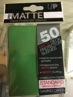 Green (100) ULTRA PRO Card Sleeves *PRO-MATTE* DECK PROTECTORS MTG Pokemon - Image 1