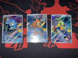 Pokemon TCG First Partner Illustration Cards Sinnoh Turtwig, Piplup And Chimchar - Image 1