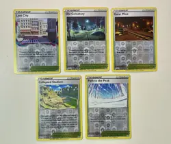 Pokemon TCG Lot of 5 SWSH Era Stadium Trainer Cards Reverse Holo - NM - Image 1
