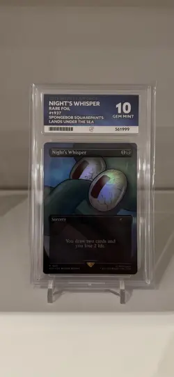 2025 Secret Lair MTG Night's Whisper Rainbow Foil SpongeBob - ACE 10 - Image 1