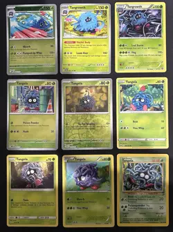 Pokemon TCG Tangela & Tangrowth Lot: 9 Card Collection Set Ft. Erika’s Tangela - Image 1