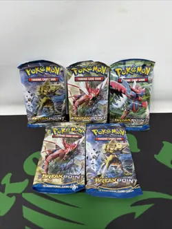 Pokemon TCG XY Breakpoint Booster Pack Lot Of 5 Luxray Scizor Gyarados Art Set 820650800696 - Image 1