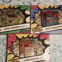 Pokemon Ascended Heroes Mega Evolution ex Box Set Meganium Feraligatr Emboar - Image 1