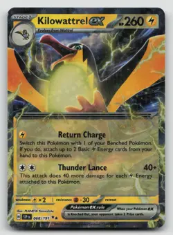Pokemon Kilowattrel ex 068/191 Double Rare Holo Surging Sparks SSP EN - Image 1