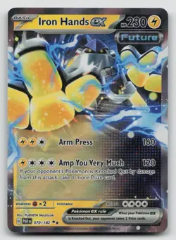 Pokemon Iron Hands ex 070/182 Paradox Rift Future Double Rare Holo - Image 1