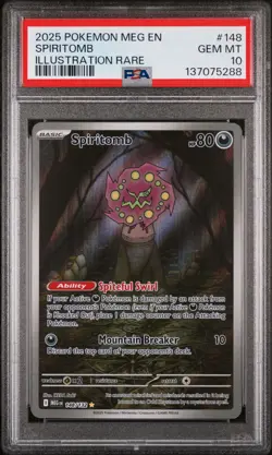 2025 POKEMON MEG EN-MEGA EVOLUTION ILLUSTRATION RARE #148 SPIRITOMB PSA 10 - Image 1