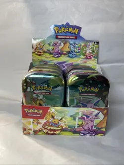 Pokemon Prismatic Evolutions Mini Tin Display Box Full Set 8 Tins - Image 1