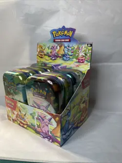 Pokemon Prismatic Evolutions Mini Tin Display Box Full Set 8 Tins - Image 3