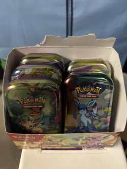 5x Pokemon TCG Prismatic Evolutions Mini Tin Display - Sealed Tins - Image 1