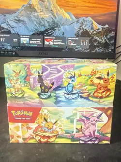 Pokemon TCG Prismatic Evoltuions Mini Tin Display Box Full Set of 8 Tins New - Image 1