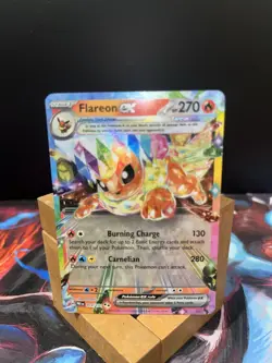 Pokemon TCG Prismatic Evolutions Flareon EX Double Rare Holo Card 014/131 - Image 1