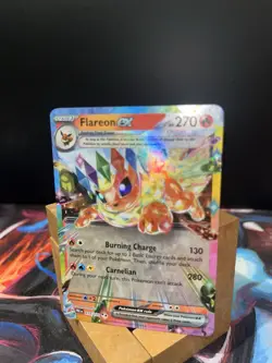 Pokemon TCG Prismatic Evolutions Flareon EX Double Rare Holo Card 014/131 - Image 3
