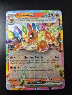 Pokemon TCG Prismatic Evolutions Flareon EX Double Rare Holo Card 014/131 - Image 1