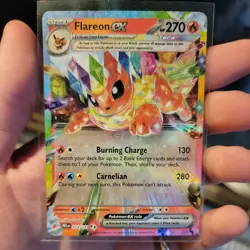 Pokemon TCG Prismatic Evolutions Flareon EX Double Rare Holo 014/131 NM-MINT - Image 1