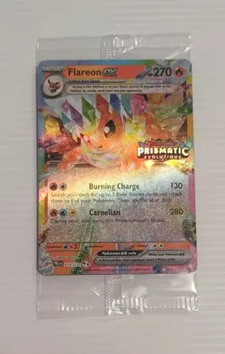 Pokemon TCG Prismatic Evolutions Flareon EX Stamped Promo Card Sealed - 014/131 - Image 1