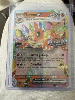 🚨✅ Pokemon TCG Flareon EX 014/131 STAMPED Prismatic Evolutions Card 🚨✅ - Image 1