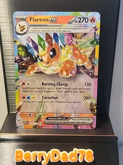 Flareon ex 014/131 Sv: Prismatic Evolutions Holo Pokemon TCG NM - Image 1