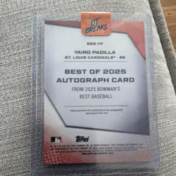 2025 Topps Bowman's Best - Best of 2025 Autographs Yairo Padilla #B25-YP /25 - Image 2