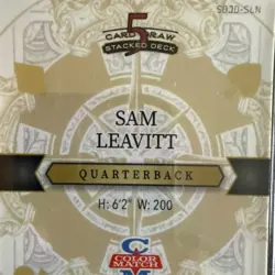 Sam Leavitt 2024 Wild Card 5 Card Draw Stacked Deck 1/1 Color Match ASU QB - Image 3