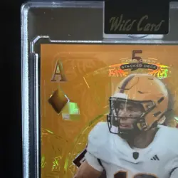 Sam Leavitt 2024 Wild Card 5 Card Draw Stacked Deck 1/1 Color Match ASU QB - Image 5