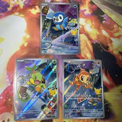 Piplup 042 + Chimchar 041 + Turtwig 040 - First Partner Pokemon Cards - #L402 - Image 1