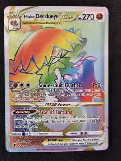 Hisuian Decidueye VSTAR 195/189 Secret Rainbow Rare Pokemon Card NM - Pack Fresh - Image 1