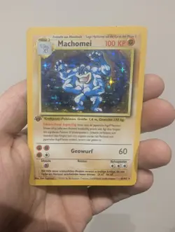 Pokemon TCG Machomei (Machamp) First Edition 8/102 Holo Base Set– Deutsch – LP - Image 1