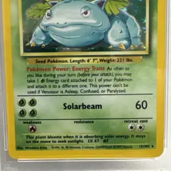 1999 Pokemon Venusaur Base Set Holo Rare 15/102 PSA 8 English - Image 3
