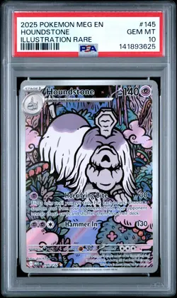 2025 POKEMON MEG EN-MEGA EVOLUTION ILLUSTRATION RARE #145 HOUNDSTONE PSA 10 - Image 1