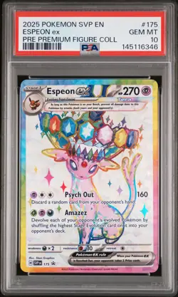 2025 POKEMON SVP EN-SV BLACK STAR PROMO #175 ESPEON EX PSA 10 - Image 1