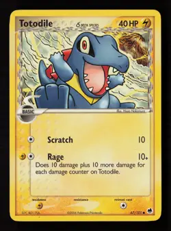 Totodile (Delta Species) 67/101 Dragon Frontiers Pokemon Card -A4 - Image 1
