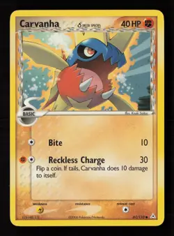 Carvanha (Delta Species) 61/110 Holon Phantoms Pokemon Card -A6 - Image 1