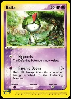 POKEMON RALTS 74/100 EX SANDSTORM E READER COMMON LP/MOD PLAY CARD - Image 1