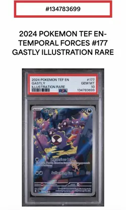 PSA 10 Gastly 177/162 Illustration Rare Temporal Forces 2024 Pokemon GEM MINT - Image 3