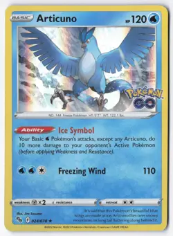Articuno Holo Rare Pokemon GO 024/078 NM - Image 1