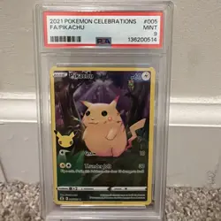 Pokemon TCG Pikachu 005/025 Celebrations Holo PSA 9 Mint - Image 1