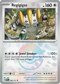 Regigigas (Poke Ball Pattern) 086/131 Sv: Prismatic Evolutions Holo NM Pokemon! - Image 1
