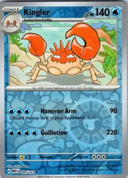 KINGLER 099/165 UC 151 POKEMON REVERSE HOLO NM/M - Image 1