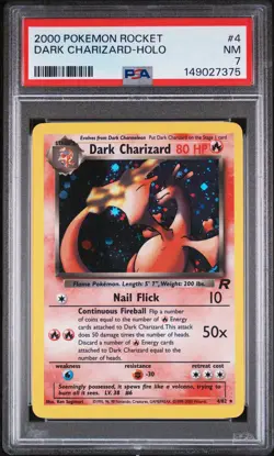 2000 POKEMON ROCKET #4 DARK CHARIZARD-HOLO PSA 7 - Image 1