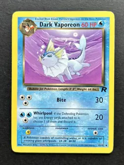 Dark Vaporeon 45/82 Team Rocket Pokemon TCG MP - Image 1