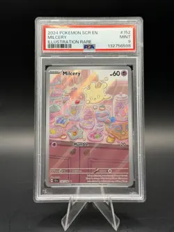 PSA 9 SCR EN Milcery #152 IR - 2024 Pokemon Sv07: Stellar Crown 152/142 - Image 1