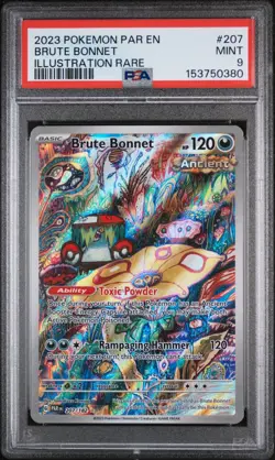 2023 Pokemon Par En-Paradox Rift #207 Brute Bonnet Illustration Rare PSA 9 - Image 1