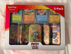 Pokemon TCG Scarlet & Violet 151 5-Pack of Mini Tins and 4 Promos Costco Bundle - Image 1