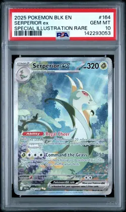 POKEMON 2025 Black Bolt Special Illustration Rare SERPERIOR EX #164 PSA 10 Mint - Image 1