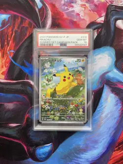 Pokemon Pikachu 218/SV-P SV-P Promo Holo Japanese 2024 PSA 10 - Image 1