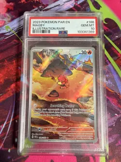 Pokemon TCG Magby 186/182 Paradox Rift Illustration - Image 1