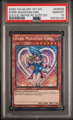 2020 Yu-Gi-Oh! Dark Magician Girl MVP1-ENS56 1st Edition Secret Rare PSA 10 - Image 1