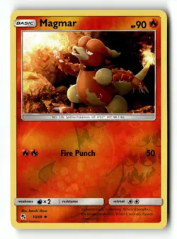 Pokemon Card Magmar Reverse Holo LP Hidden Fates 10/68 - Image 1